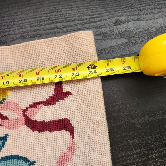 Vintage 70s Crewel Tapestry Music Harp Boho Home Decor Bohemian Wall Hanging - Picture 8 of 9